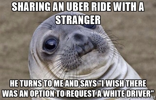 Both the driver and myself are people of color