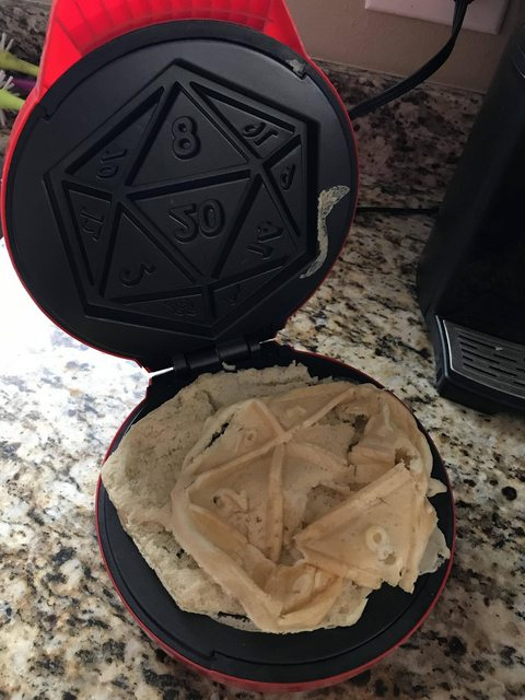 Bought a d waffle maker Rolled a 