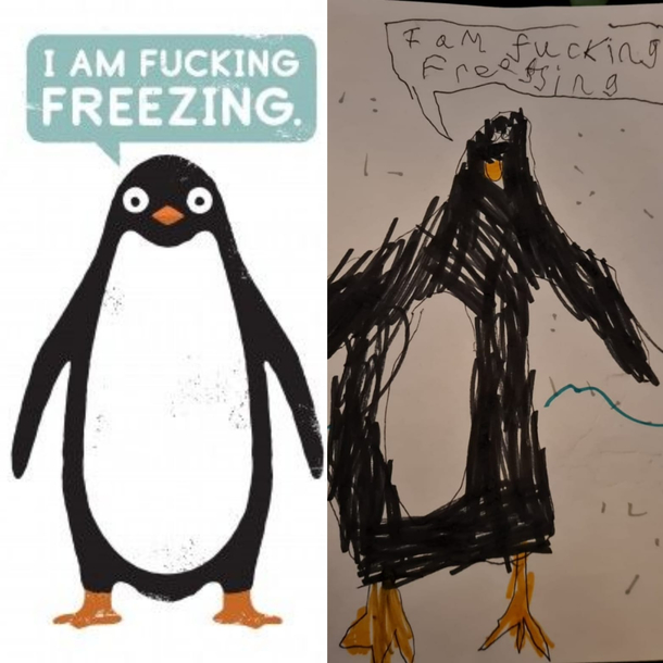 Bought the card on the left for my sister in law On the right is my  year old nephews latest artwork