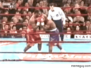 Boxing referee dodges puch