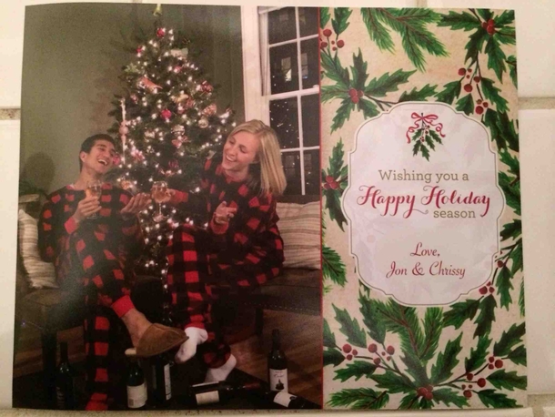 Boyfriend and I took first very serious holiday card photo Mom was proud