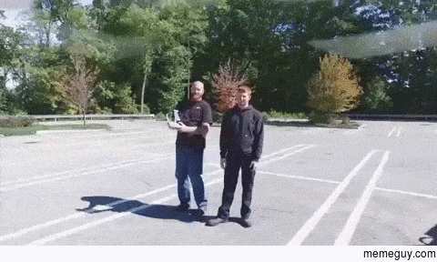 Brand new drone in the face