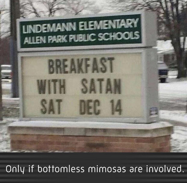 Breakfast with Satan