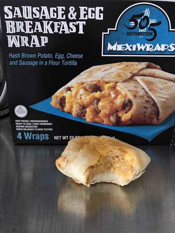 Breakfast wraps with filling texture that was more of a pure Garbage