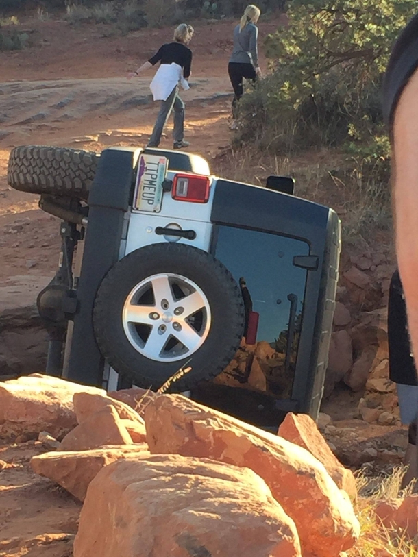Breaking News Jeep driver mistakes license plate for instruction manual