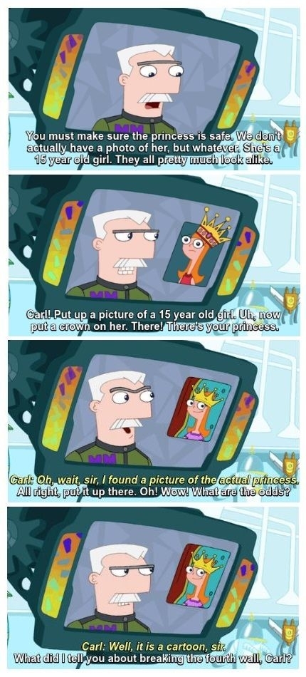 Breaking the th wall Phineas and Ferb