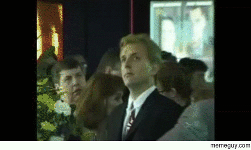 British comedian Rik Mayall notices hes on camera and cant help himself