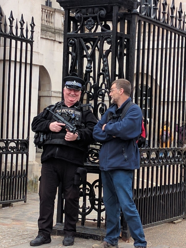 British police dont generally carry guns but when they do they bloody well love it