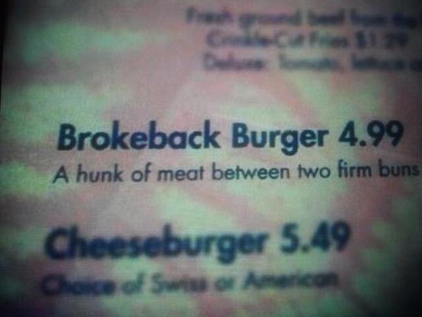 Brokeback burger