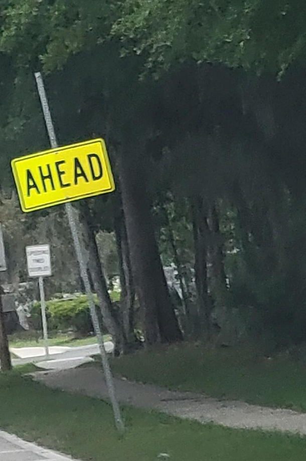 broken sign or general warning about the future