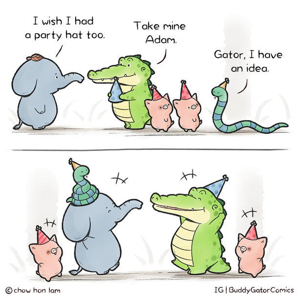 Buddy Gator -Party Hat