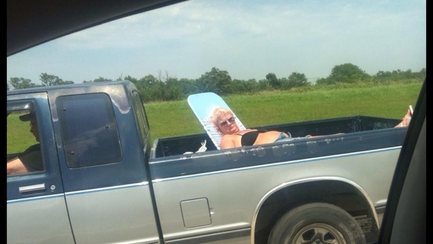 Buddy saw this goddess on the turnpike