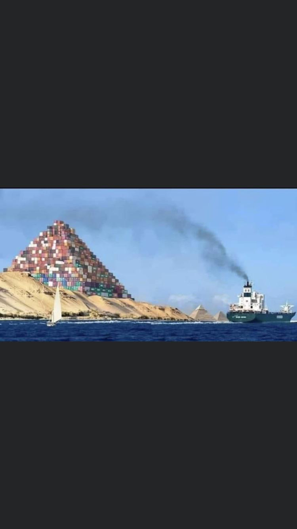 Building Some new pyramids freeevergiven suezcanal