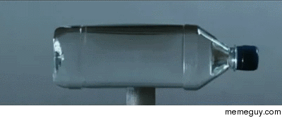 Bullet through water bottle