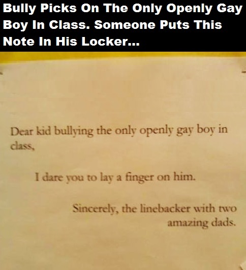 Bully Picks On Openly Gay Boy In Class He Later Gets This Note In His Locker