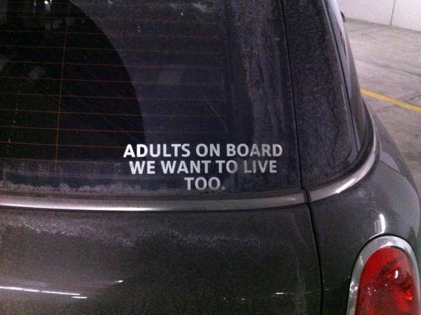 Bumper sticker for adults