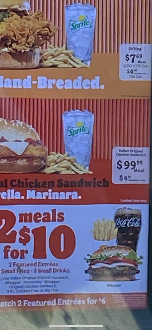 Burger King has gotten a bit pricey