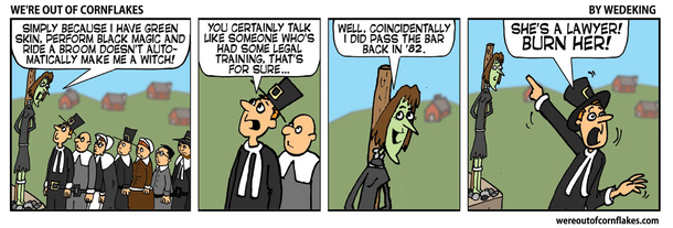 Burning a witch at the stake
