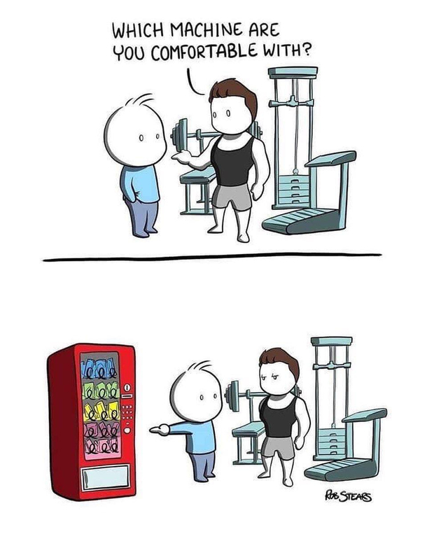 But hey I do make it to the gym regularly Walking in the door counts right thestruggleisreal gym willpower temptations resist