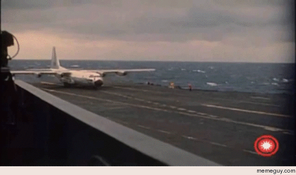 C- performing on an aircraft carrier