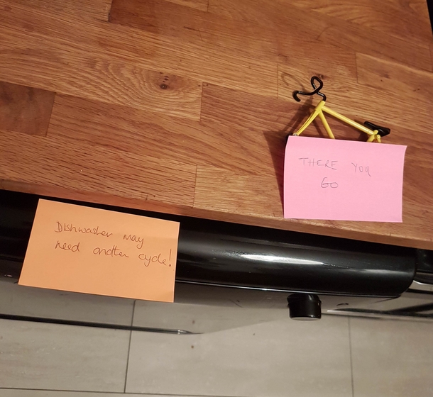 Came home for the weekend to find this exchange between my parents