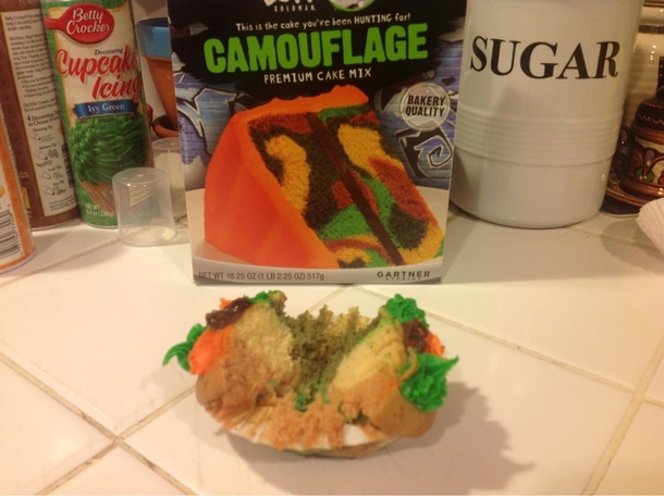 Camouflage cupcakes