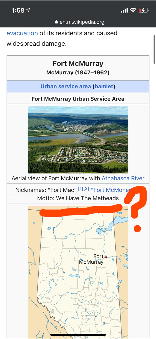 Can anybody explain the town motto of Fort Mcmurray Alberta to me
