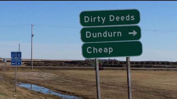 Canada rocks Actual sign outside Dundurn Saskatchewan
