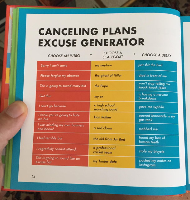 Canceling plans excuse generator oc