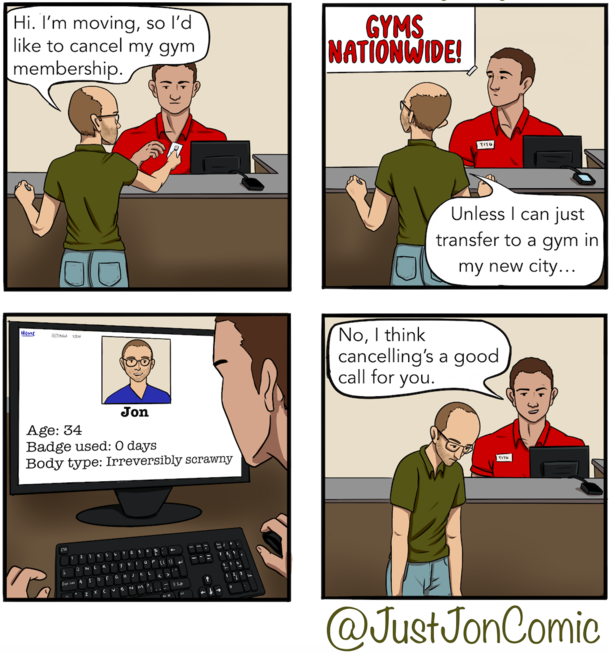 Cancelling a gym membership