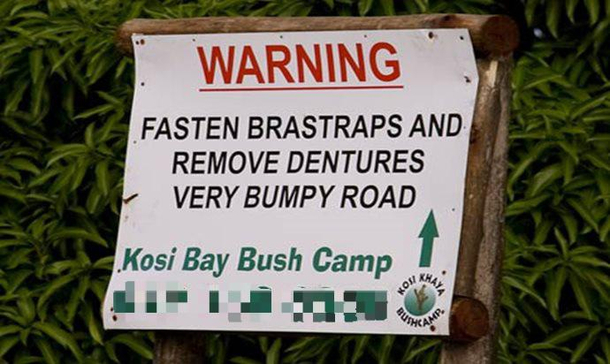 Candid road sign