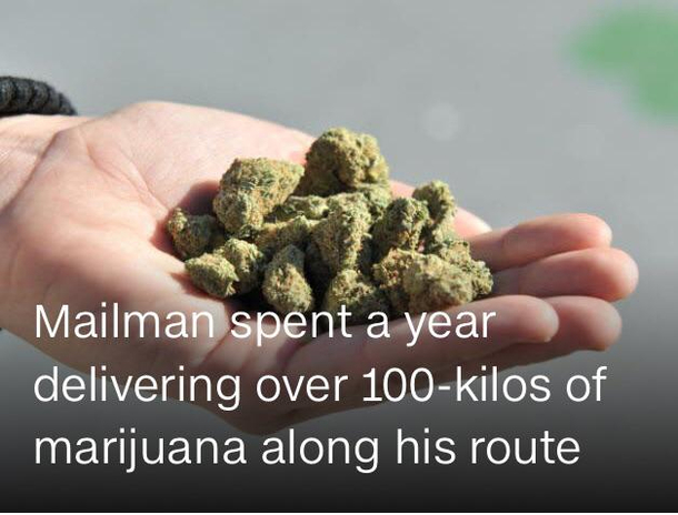 Cannabis dealer spends a year delivering mail along his route
