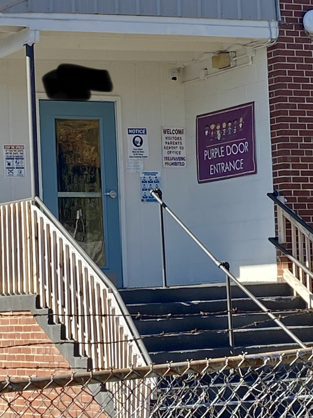 Cant find where to pick your kid up Easy Go to the purple door entrance