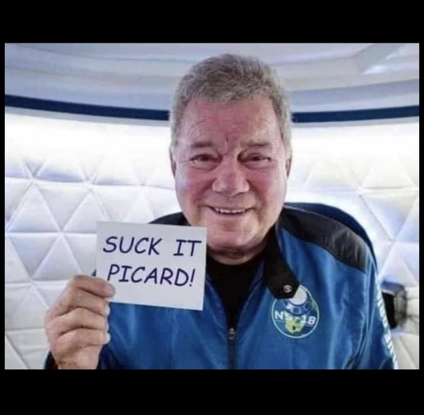 Captain Kirk Has a Message for Jean-Luc