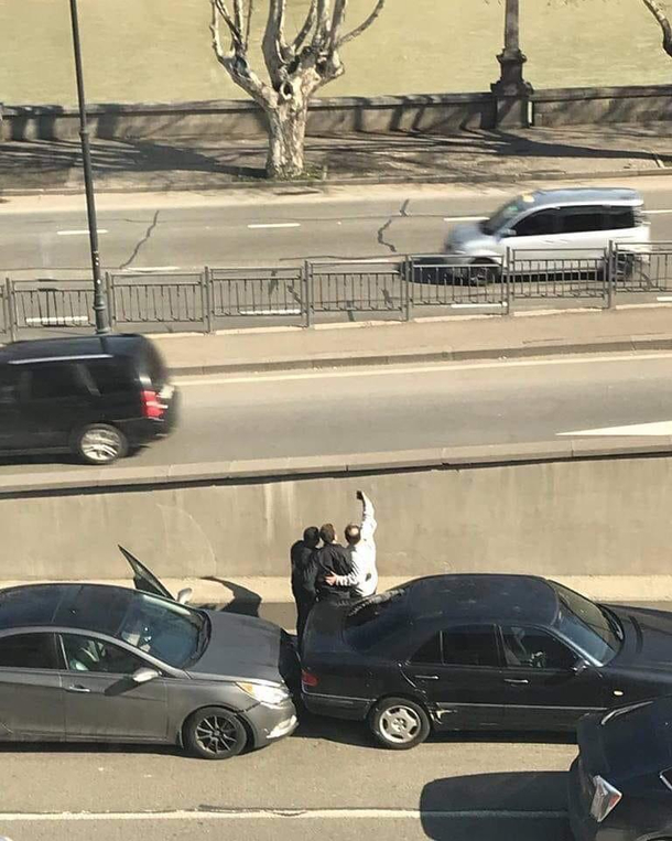 Car accident in Country Georgia Tbilisi City of love 