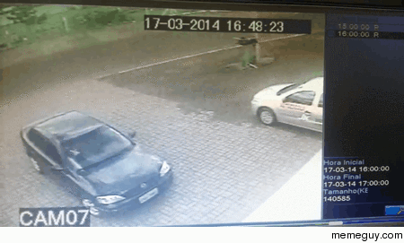 Car hits cyclist and leaves a mattress to cushion the fall