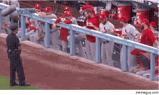 Cardinals pitchers trying to get LA cop to dance