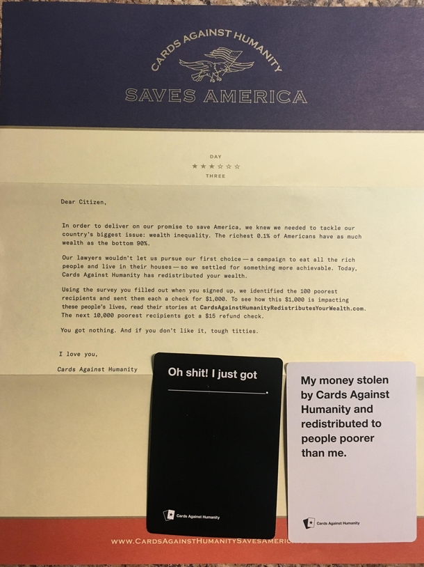 Cards Against Humanity stole my money