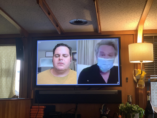 Carey Elwes put his mask on to talk about masks during the Princess Bride readthrough