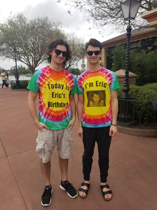 Celebrating my brothers st birthday in style at Epcot the entire family is wearing these shirts not just us