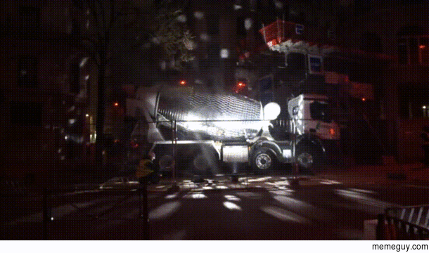 Cement Truck Turned Into A Massive Disco Ball