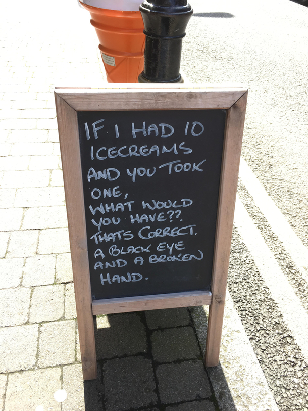 Chalkboard outside my local ice cream shop