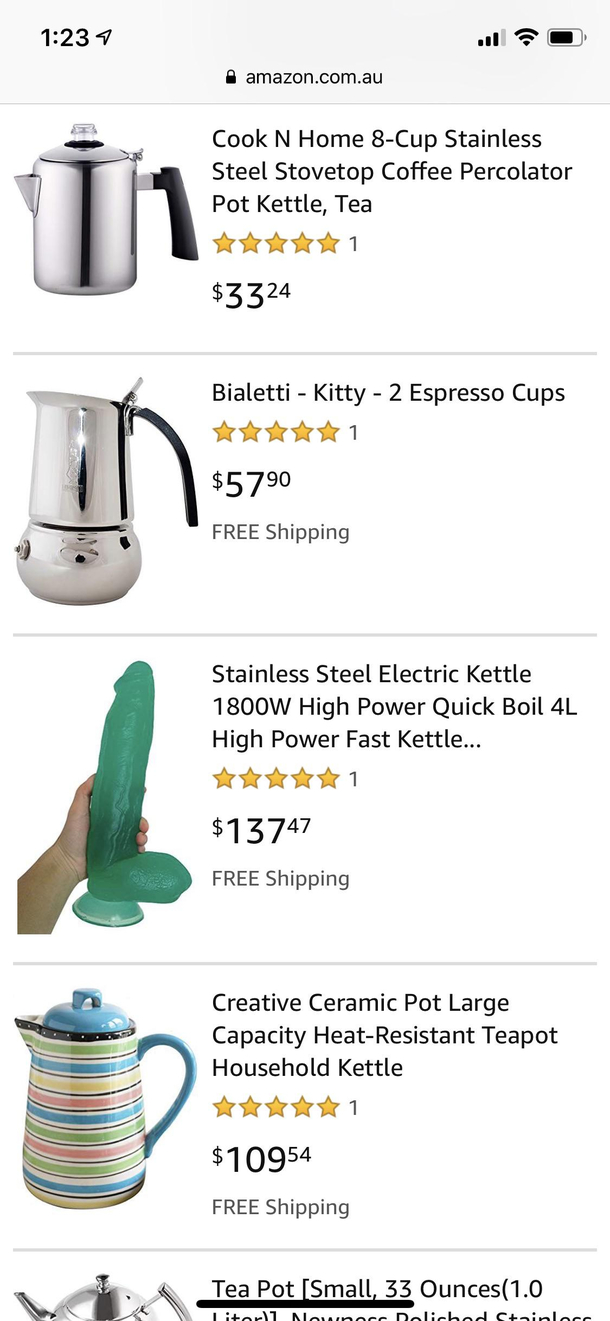 Checking out kettles on Amazon