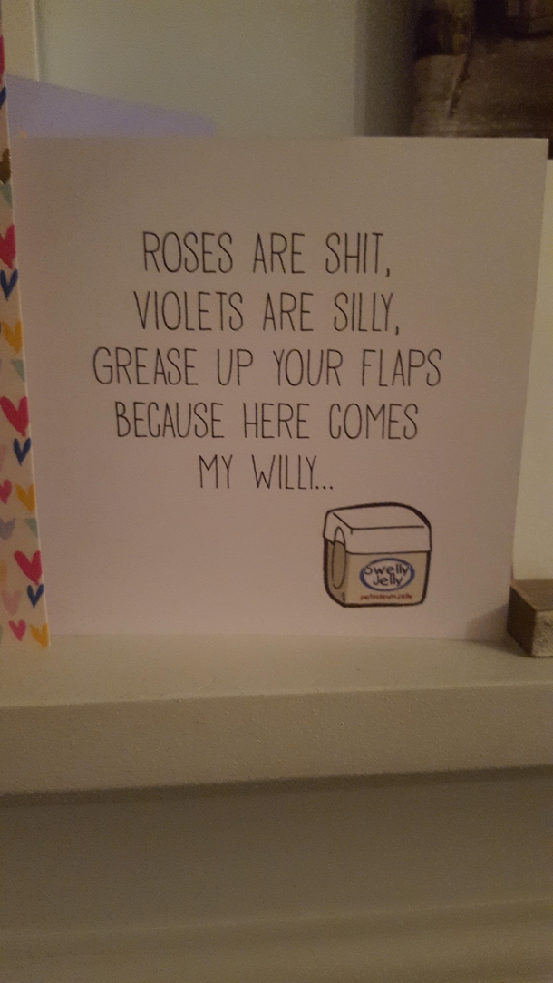 Cheeky Valentines card to the wife