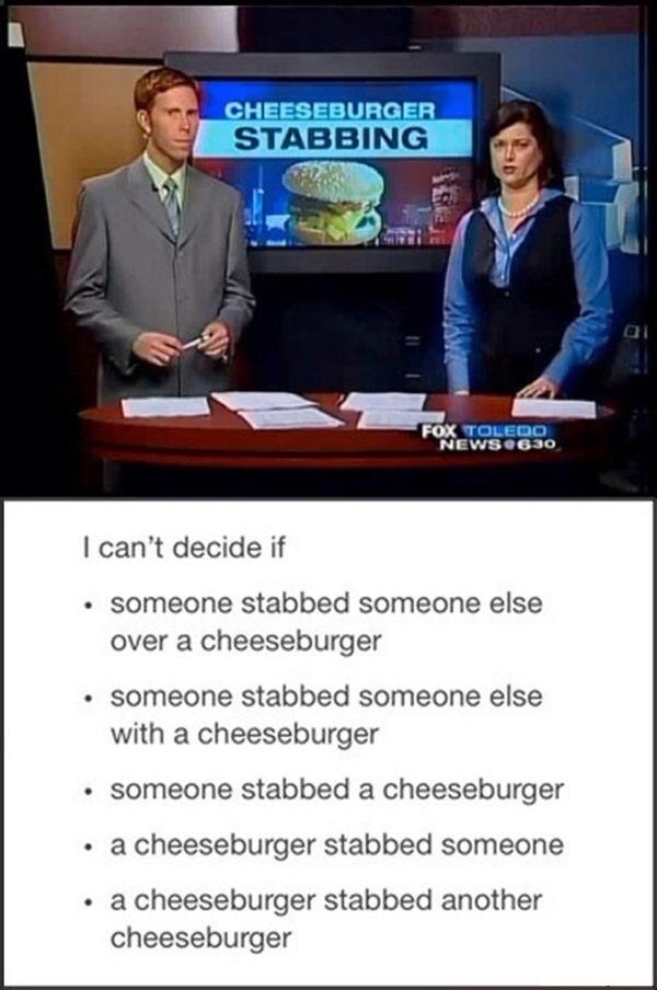 Cheeseburger stabbing