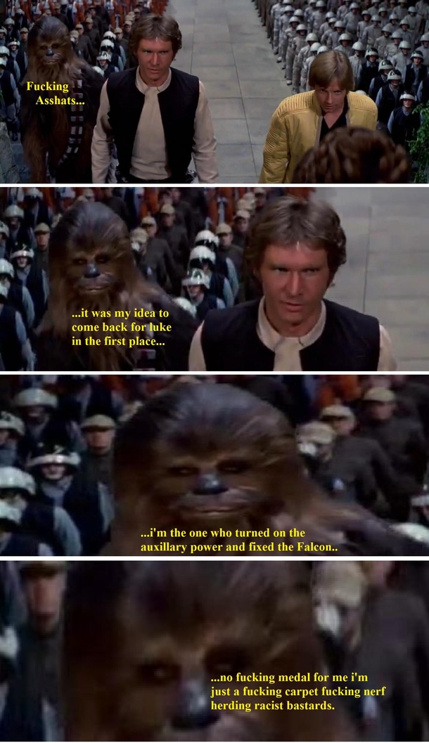 Chewbacca is unimpressed