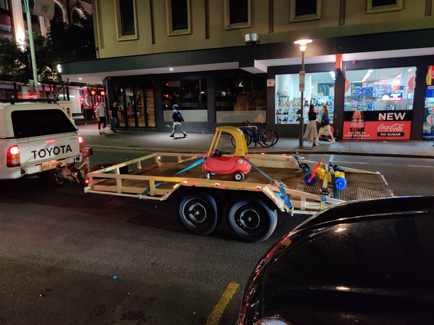 Chilling in the city on a Saturday night until this drives by