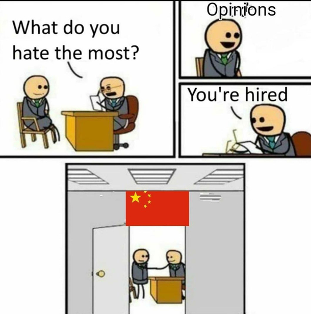 China dont like opinions but only want opiums