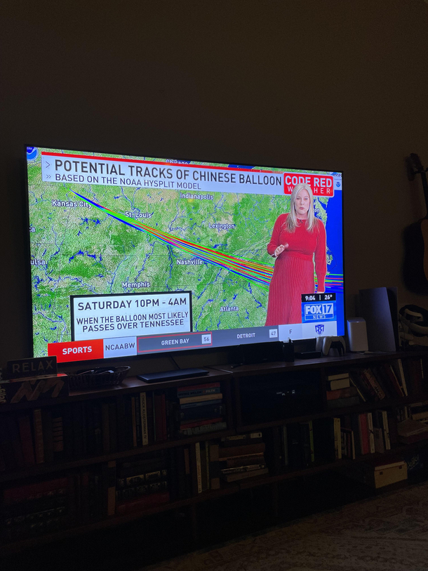 Chinese ballon trajectory from the meteorologist