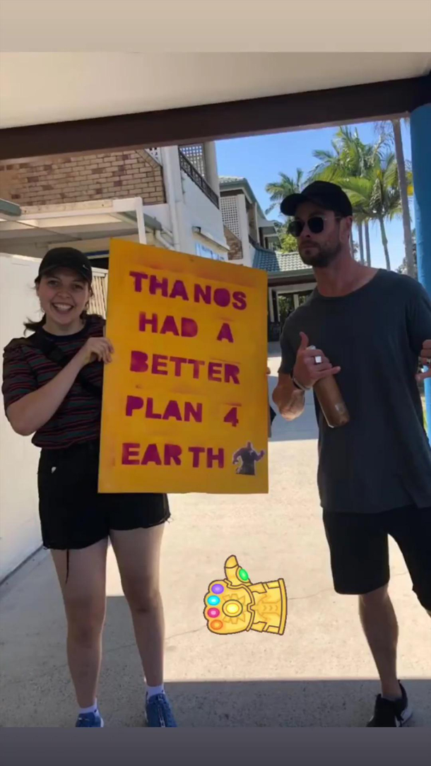 Chris Hemsworth in Global Climate strike